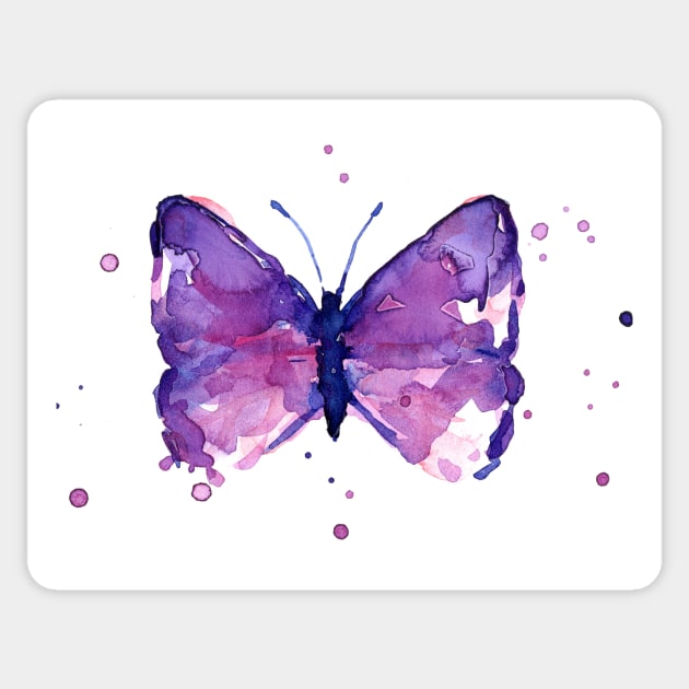 Purple Butterfly Watercolor Sticker by Olechka